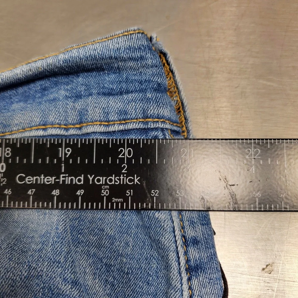 True Religion Ricky Relaxed Straight Jeans Mens 42 Blue Medium Wash Red Stitch
